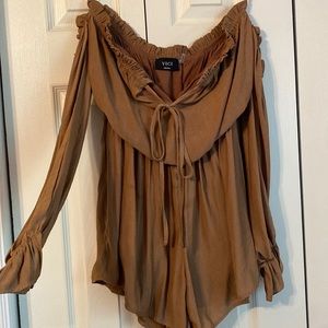 Brown/tan VICI size small.. off the shoulder romper